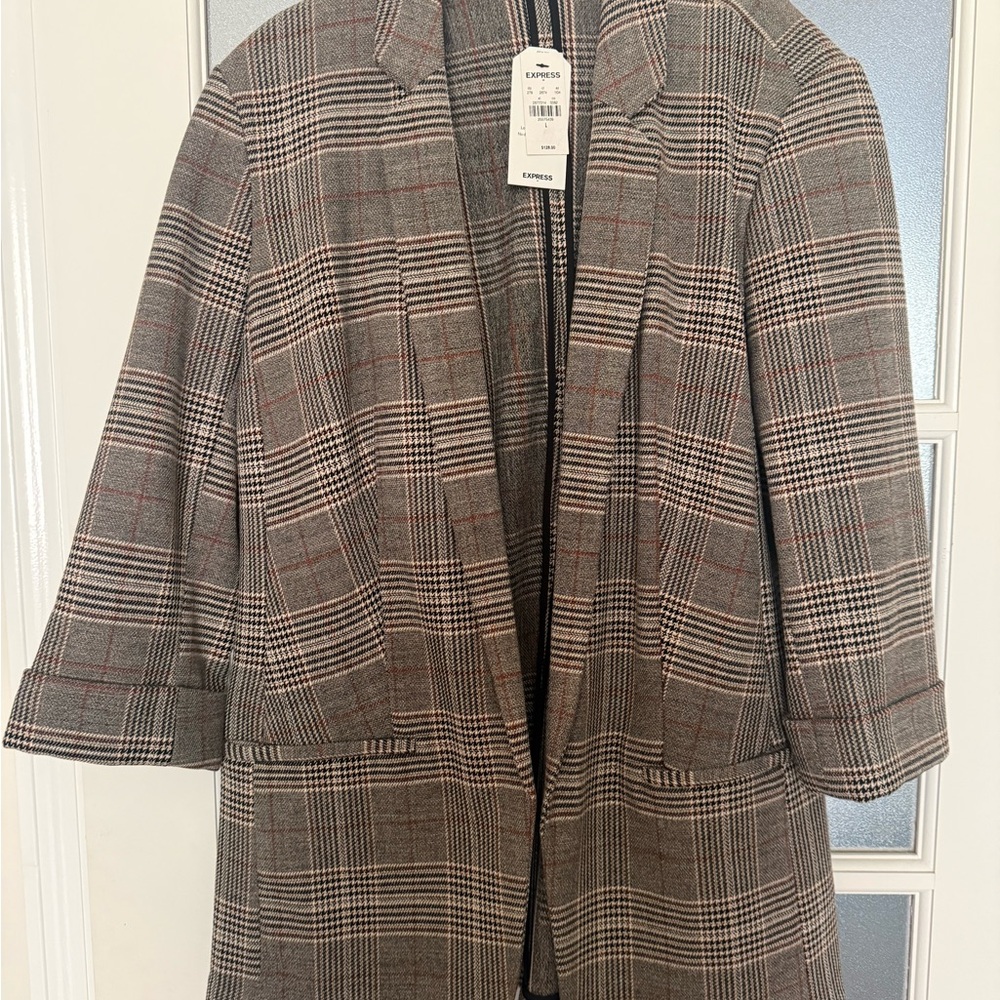 Express Black and Gray Blazer with Subtle Lapels